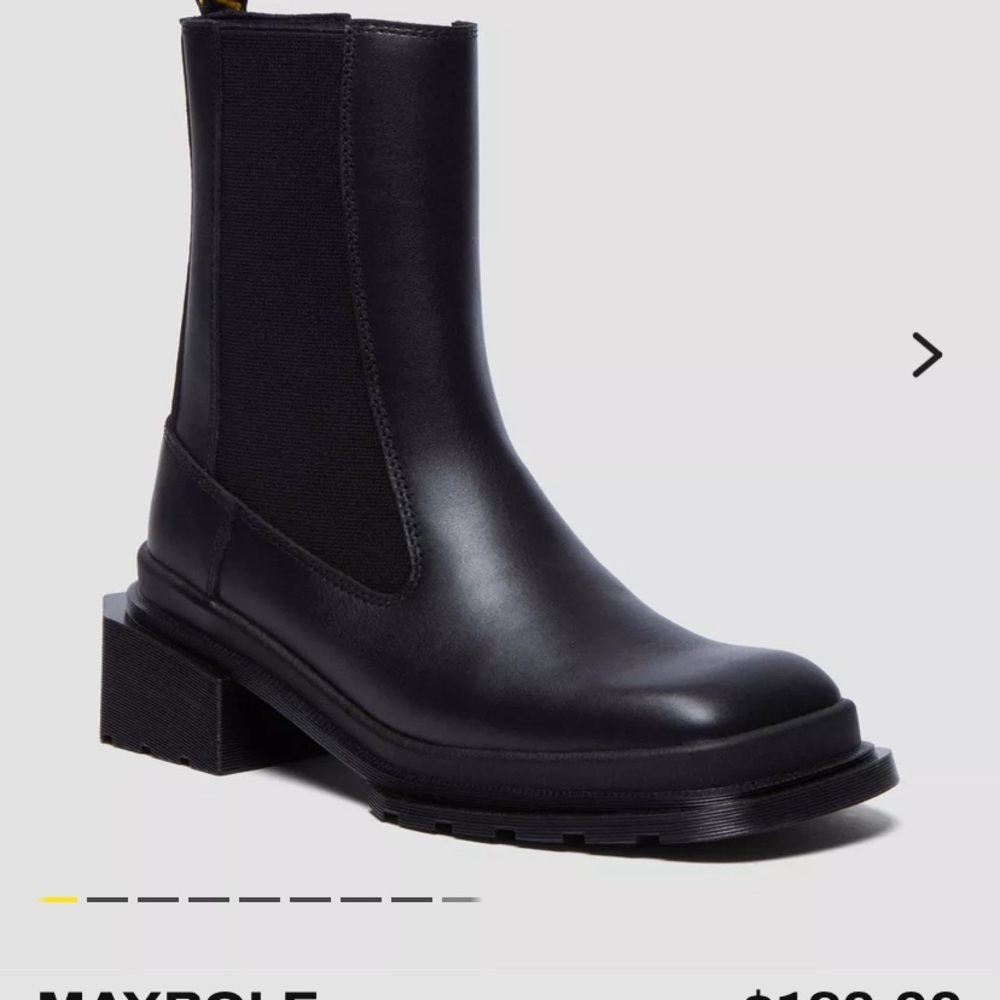 Dr. Martens Black Heeled Boots with Elastic Panels